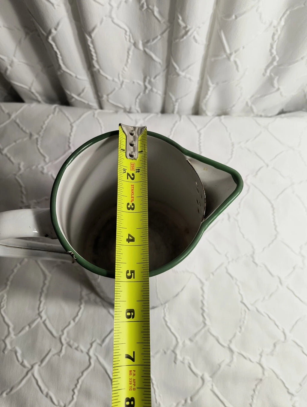 Vtg Ralph Lauren Enamel Coffee Tea Pot Tea Kettle Made In Japan Green White