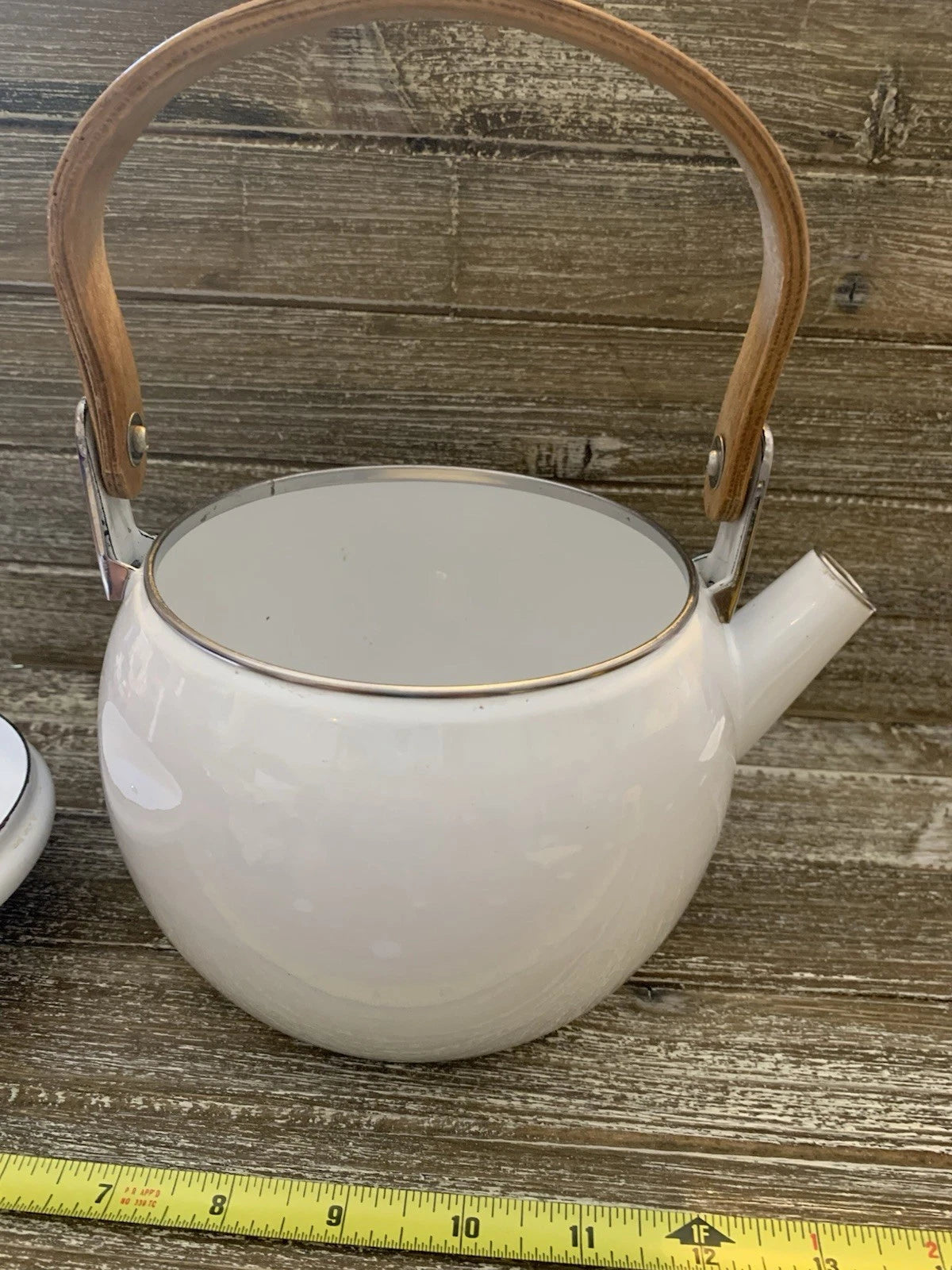 Cow Tea Pot Metal Painted Enamel Vintage