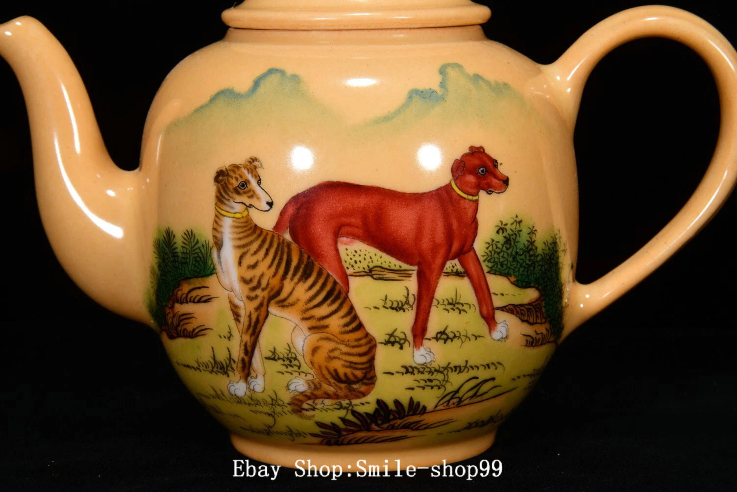 6.2" Yongzheng Enamel Colour Porcelain Pastoral Dogs Animal Tea Pot Cup Set | eBay