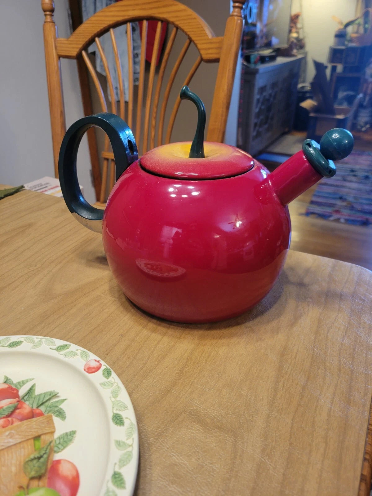Vintage COPCO Enamel Metal Red Apple Teapot Kettle | eBay