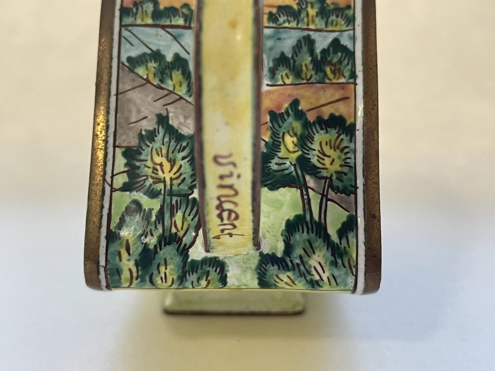Charlotte Di Vita Enamel Mini Small Teapot Landscape Vincent Van Gogh Vintage | eBay