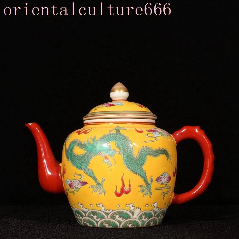 China Dynasty cloisonne enamel porcelain dragon loong Pattern Tea makers Tea Pot