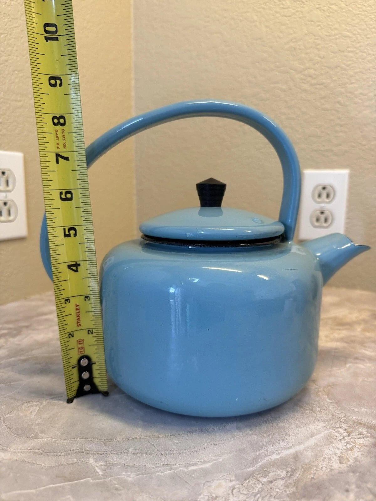 Aubecq Vintage Blue Enamel Teapot made in France | eBay