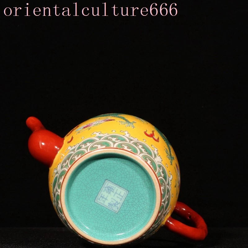 China Dynasty cloisonne enamel porcelain dragon loong Pattern Tea makers Tea Pot