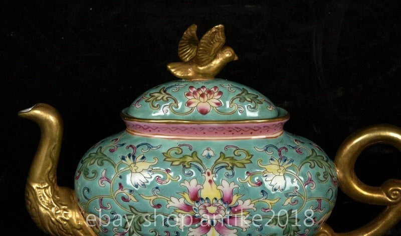 7.8 " Yongzheng Marked China Colour Enamel Porcelain Gilt Dynasty Flower Teapot | eBay