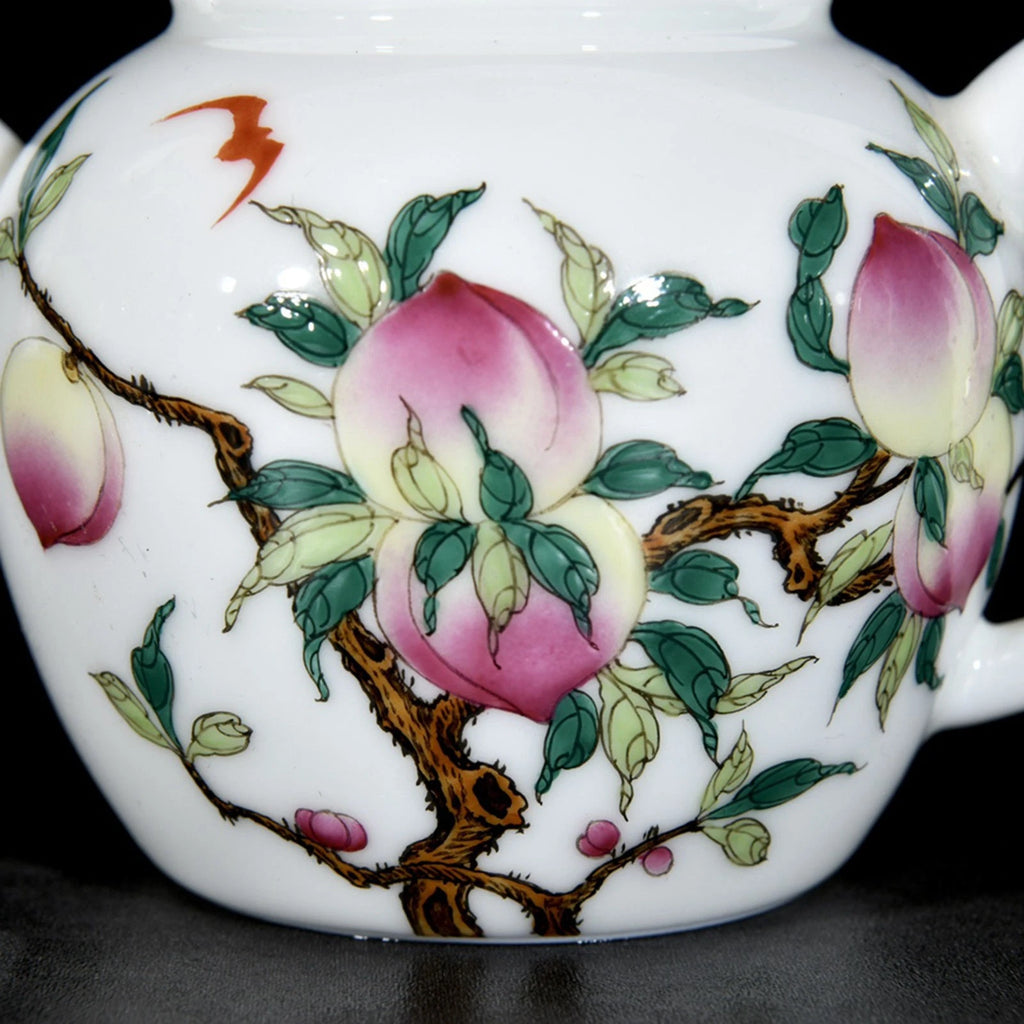 Chinese Enamel Colour Porcelain HandPainted Peach pattern Teapot 73102 | eBay