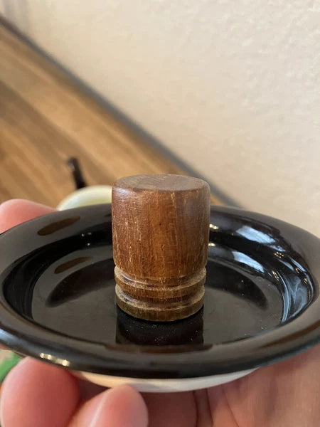 Brown Enamelware Tea Pot Flaw See Last Pic For Small Crack In Wood Knob