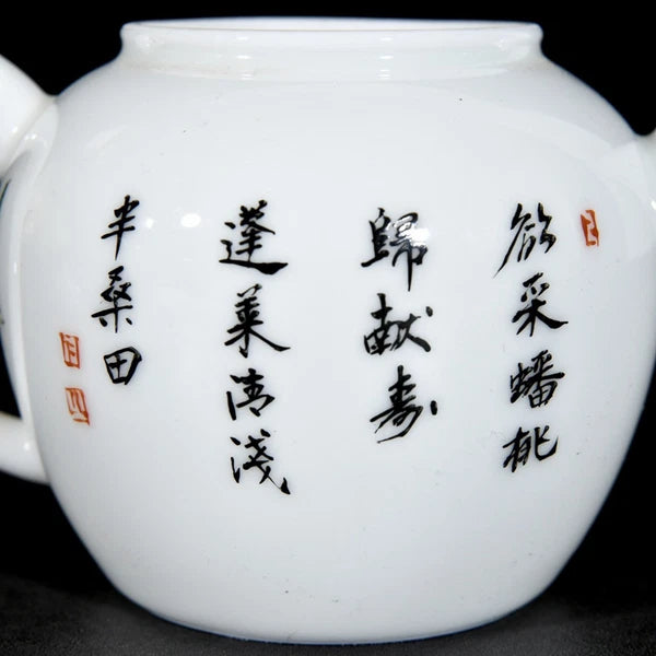 Chinese Enamel  Colour Porcelain HandPainted Peach pattern Teapot 73102