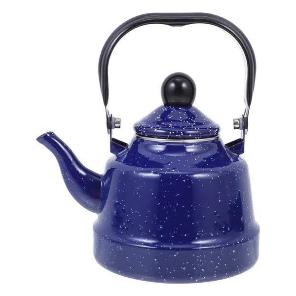 Kettle Retro Floral Pattern Teapot Vintage Enamel Office Porcelain