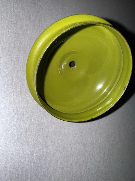 Vtg Avocado Green Enamel Teapot Tea Kettle Farmhouse Mcm Country Cottage Rustic