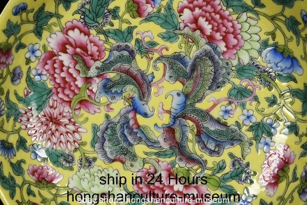 9.6" Qing Yongzheng Marked Enamel Colour Porcelain Flower Wine Tea Pot Flagon