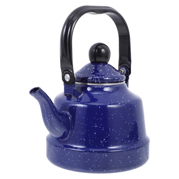 Kettle Retro Floral Pattern Teapot Vintage Enamel Office Porcelain