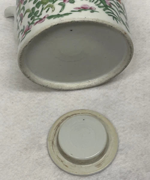 Antique Chinese Famille Rose Porcelain Teapot And Lid Enamel Hand Painted China