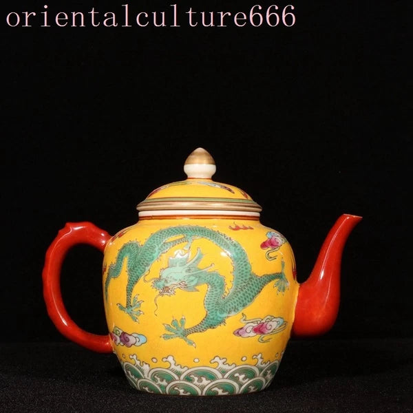 China Dynasty cloisonne enamel porcelain dragon loong Pattern Tea makers Tea Pot