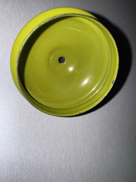 Vtg Avocado Green Enamel Teapot Tea Kettle Farmhouse Mcm Country Cottage Rustic