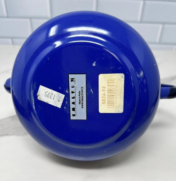 Smaltum Enamelware Teapot Kettle Dog Blue