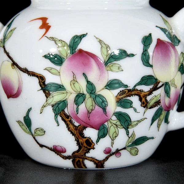 Chinese Enamel  Colour Porcelain HandPainted Peach pattern Teapot 73102