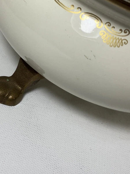 Vintage Fissler Asta Black & Gold Enamelware Teapot & Warmer West Germany Nice