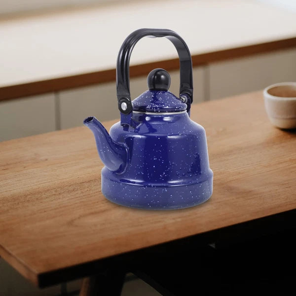Kettle Retro Floral Pattern Teapot Vintage Enamel Office Porcelain