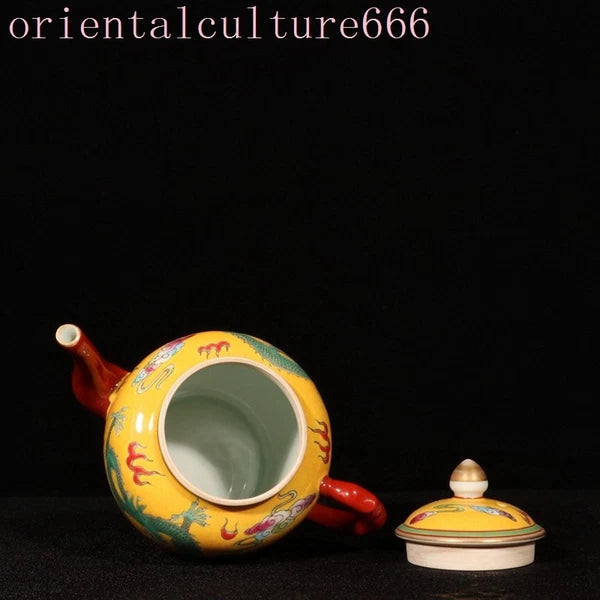 China Dynasty cloisonne enamel porcelain dragon loong Pattern Tea makers Tea Pot