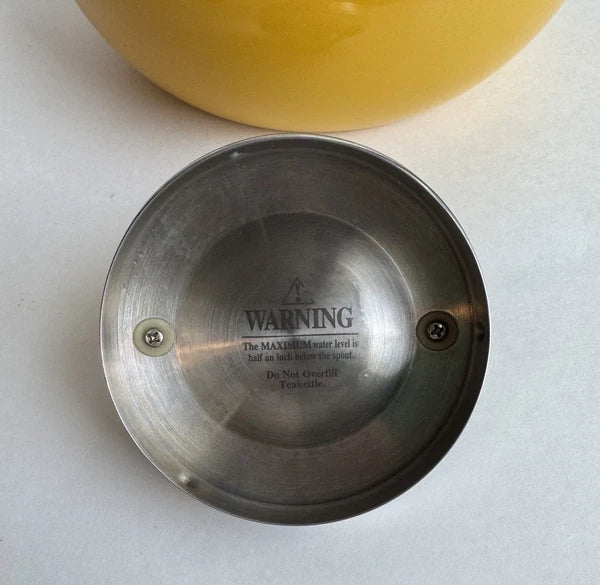 Chantal Livestrong Yellow Enamel Whistling Tea Hot Water Kettle Pot Used