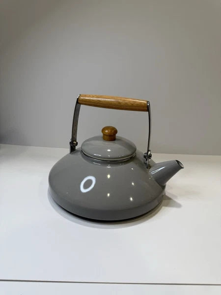 Mikasa Japan Kettle Express 2Qt Enamel Teapot Grey
