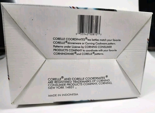 Corning Coordinates By Lincoware Porcelain Enamel Steel Teapot Vintage Decorated