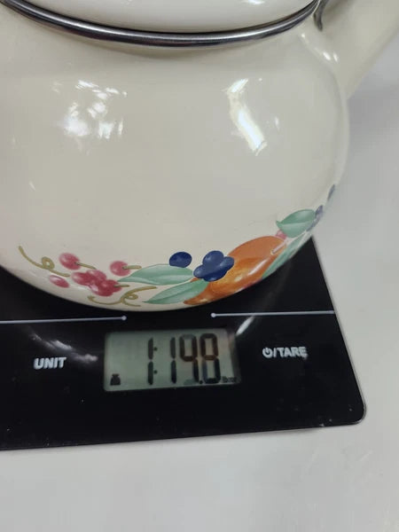 Corning Coordinates By Lincoware Porcelain Enamel Steel Teapot Vintage Decorated