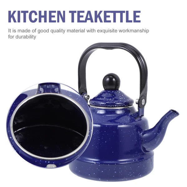 Kettle Retro Floral Pattern Teapot Vintage Enamel Office Porcelain