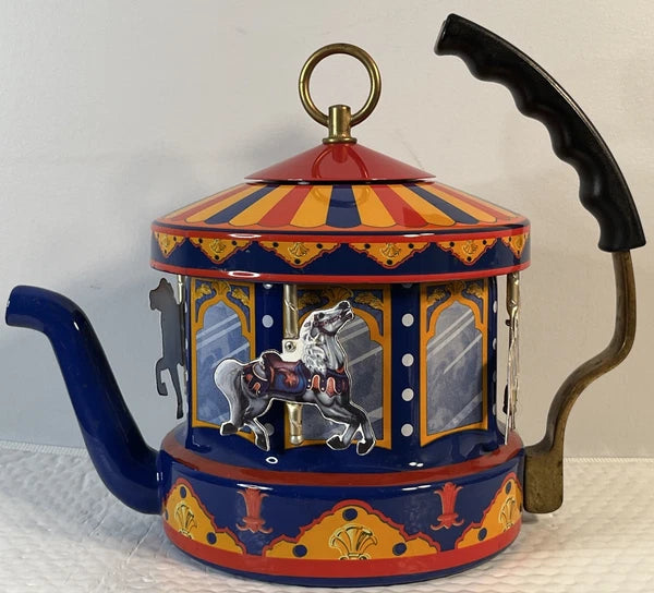 Vintage MKI Kamenstein World of Motion Tea Kettle Teapot Steam Carousel Untested