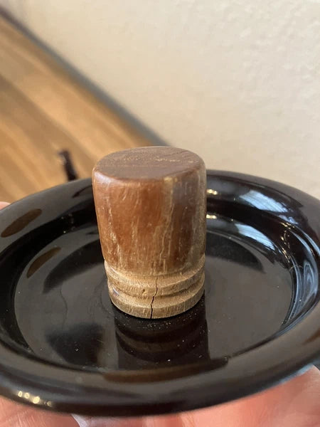 Brown Enamelware Tea Pot Flaw See Last Pic For Small Crack In Wood Knob